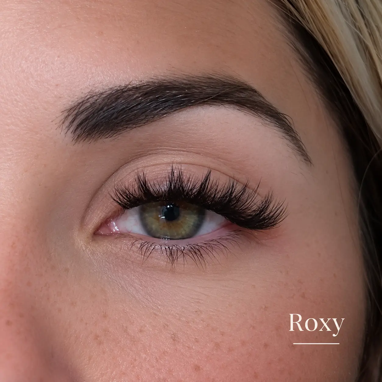 Rendu porté des faux cils cluster Roxy D