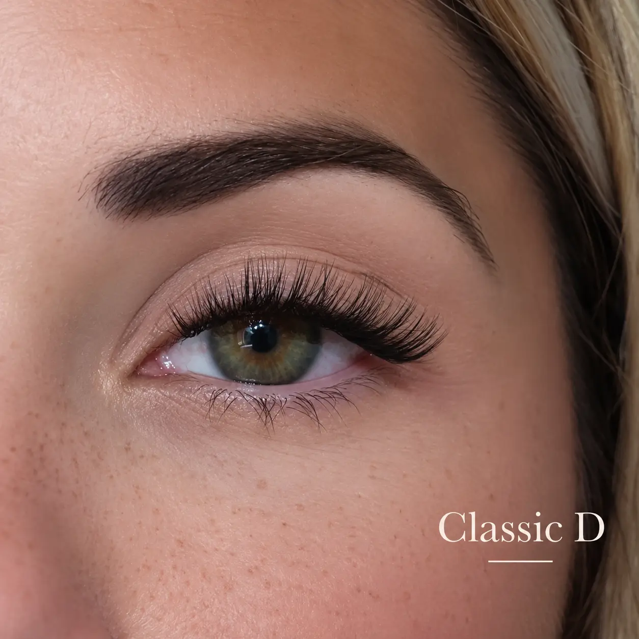Rendu porté des faux cils cluster Classic D