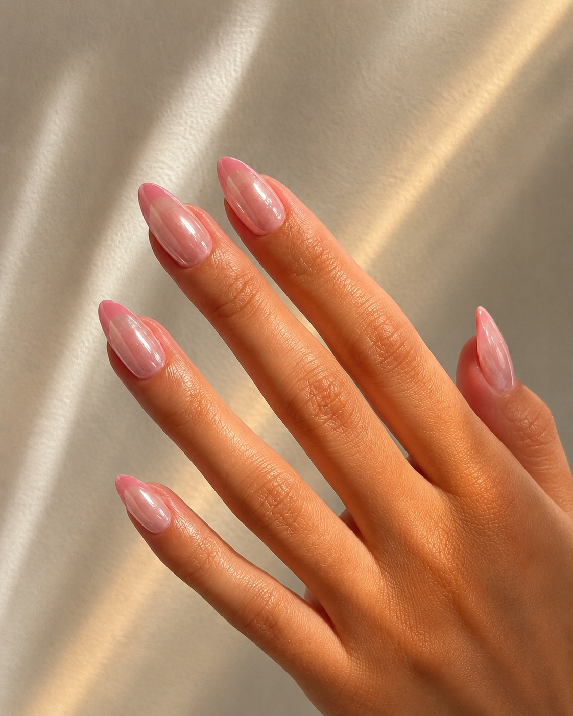 Press-On Nails French Rose Chromée – Collection Glazed