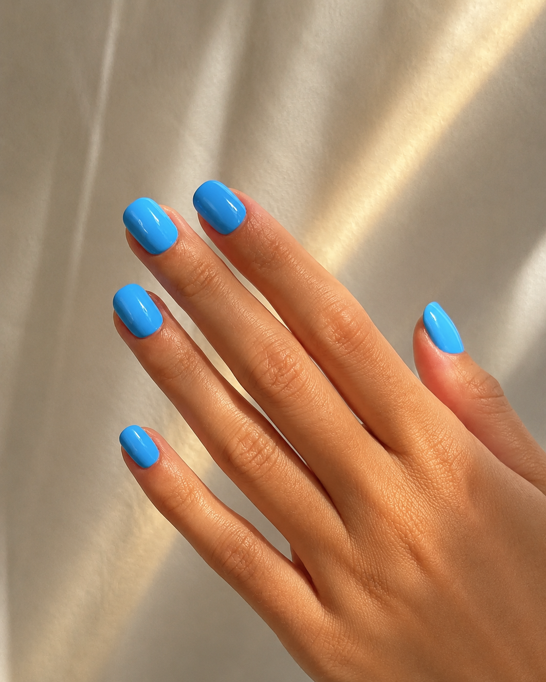 Press-On Nails Sugar Bleu Pastel - Forme Courte Carrée