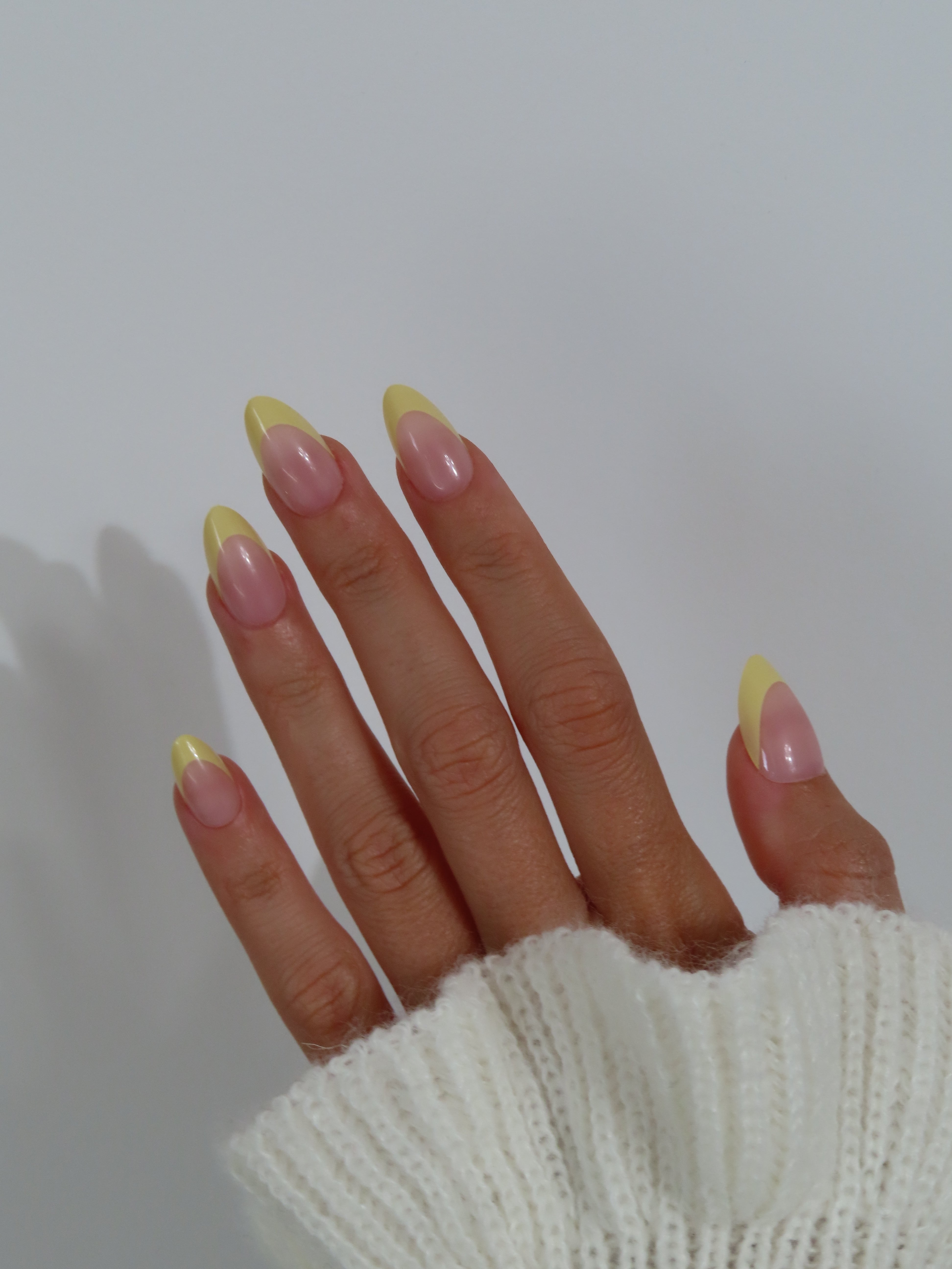 Press on nails French amande Jaune