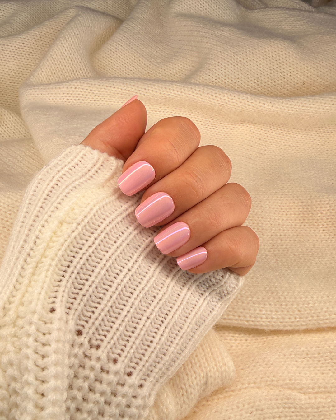 Press-On Nails Rose Chromé