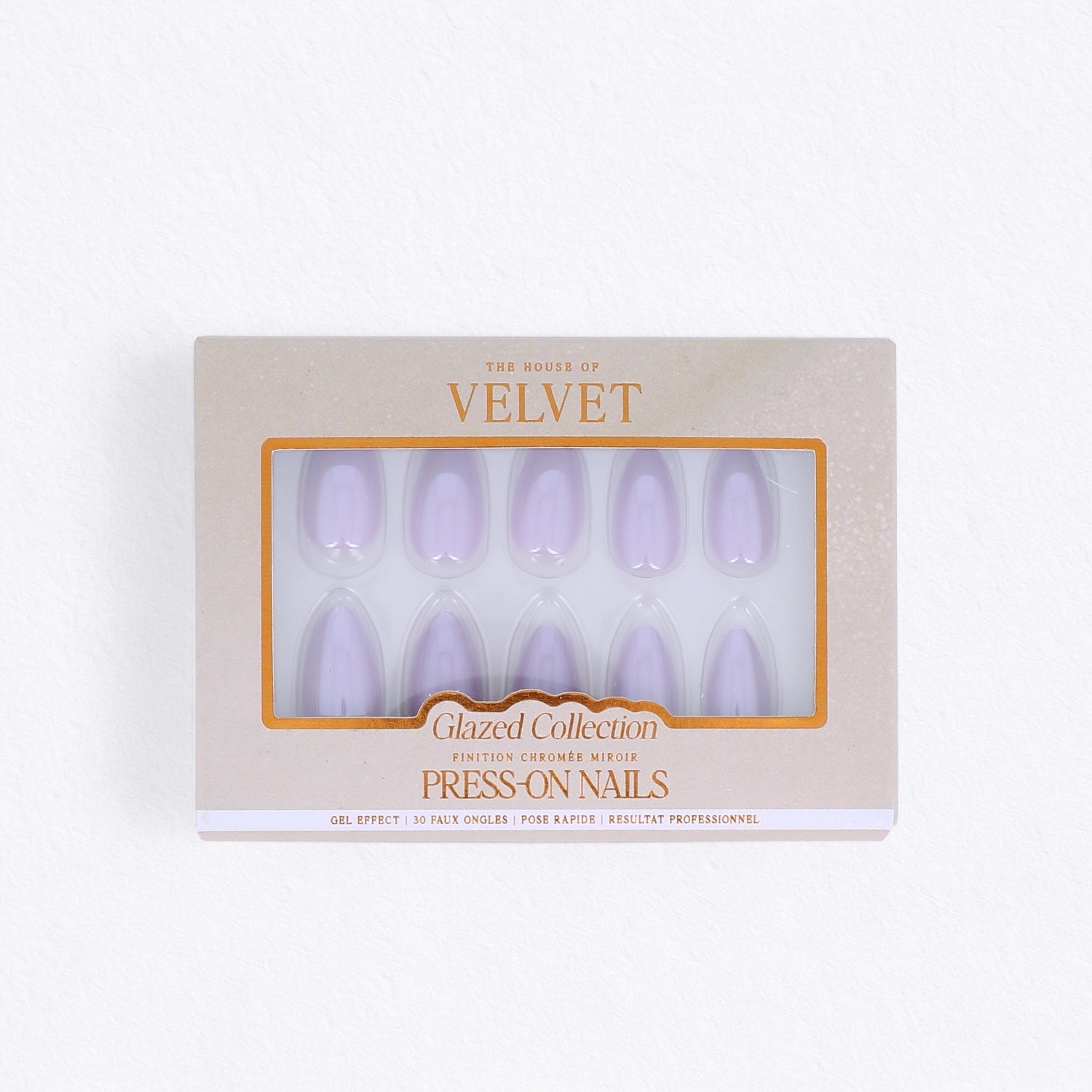 Press-On Nails ongles Lavande Pastel Chromé