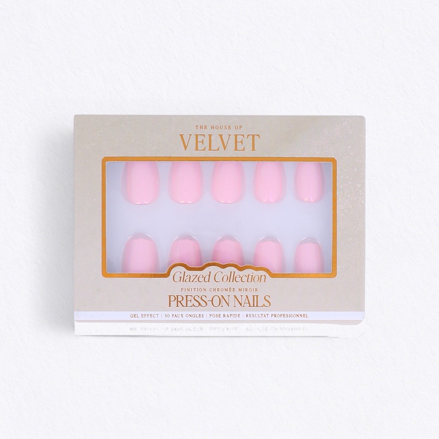 Press-On Nails Rose Chromé