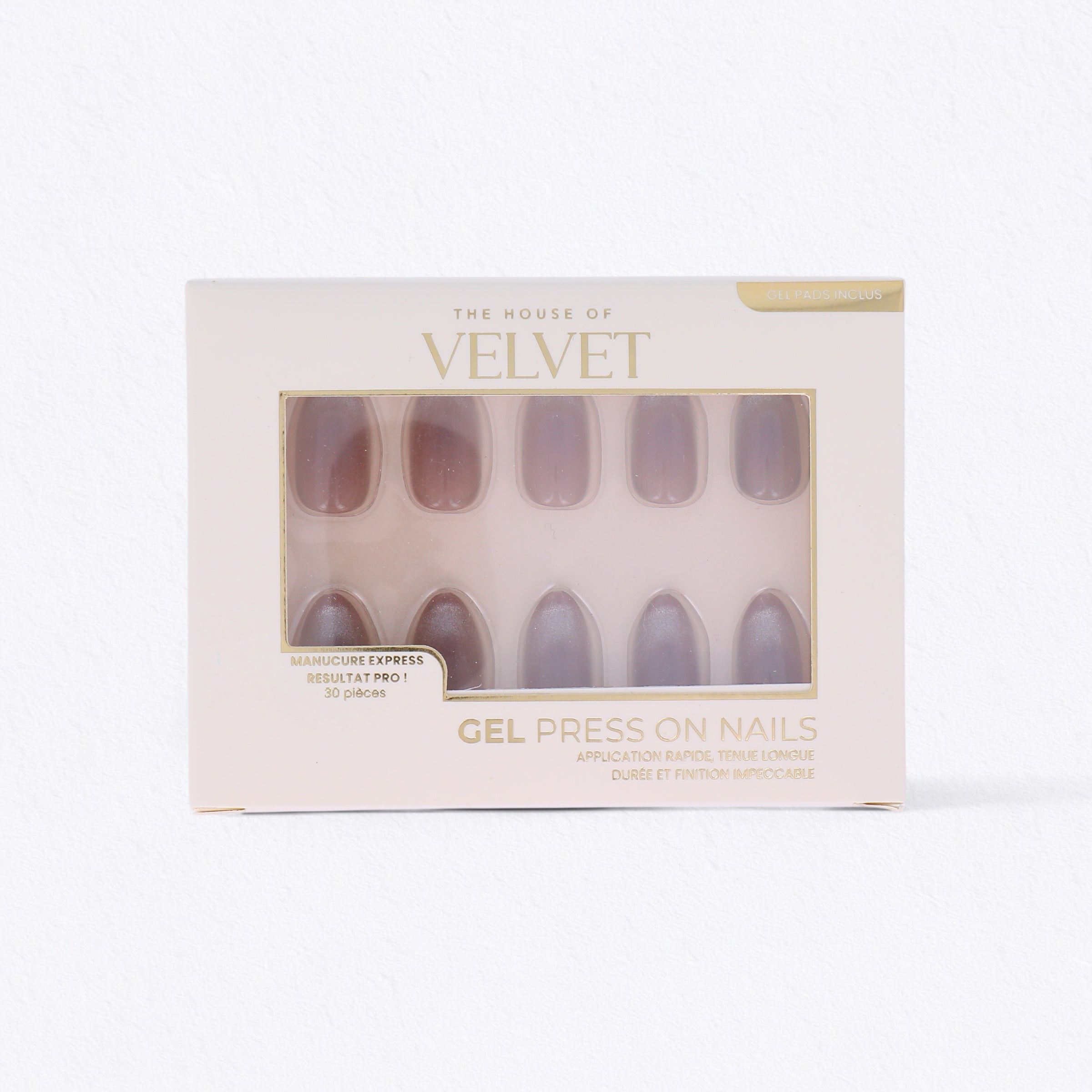 Press-On Nails "Cat eye" brown  – Amaia