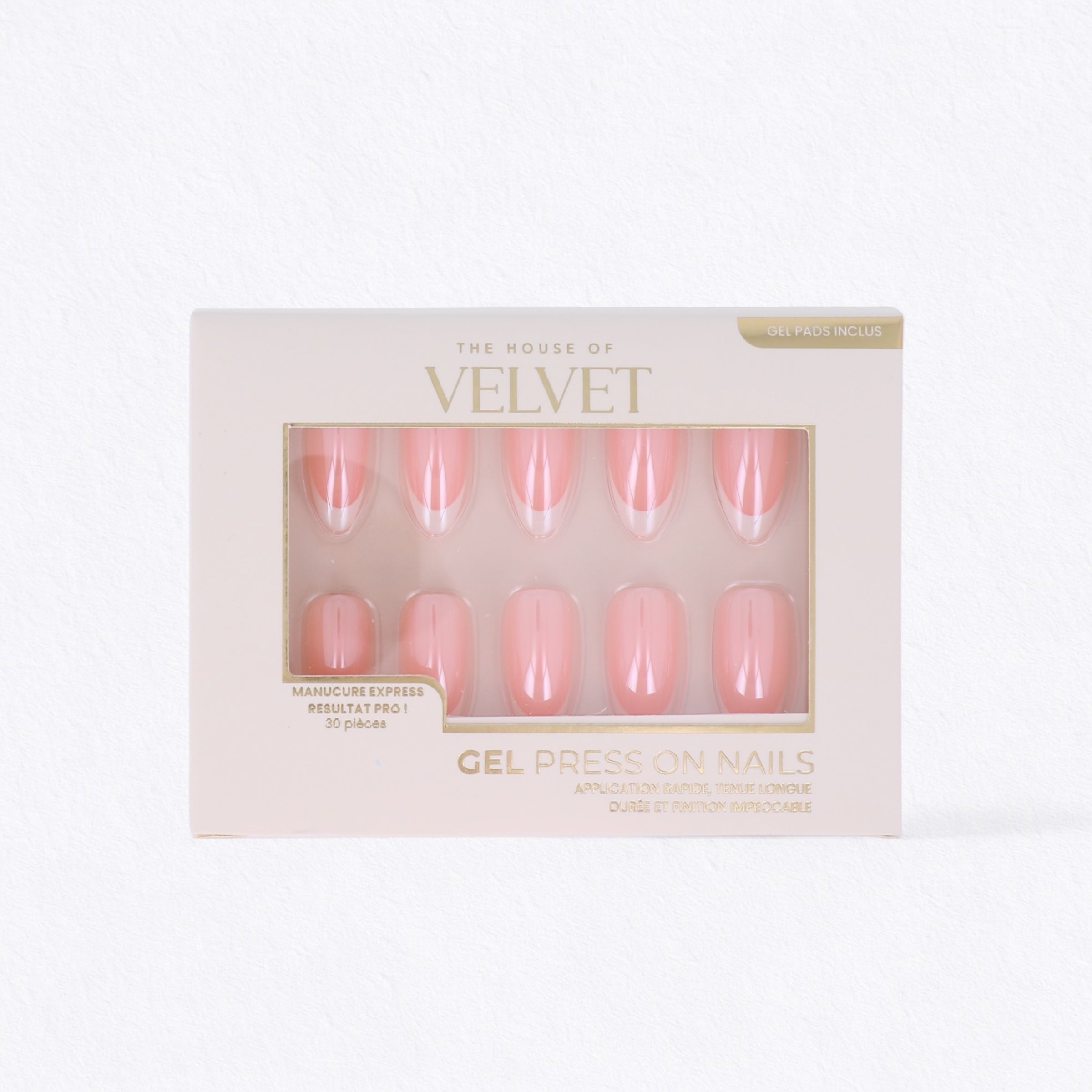 Press-On Nails Gel Effect – French Glaze !