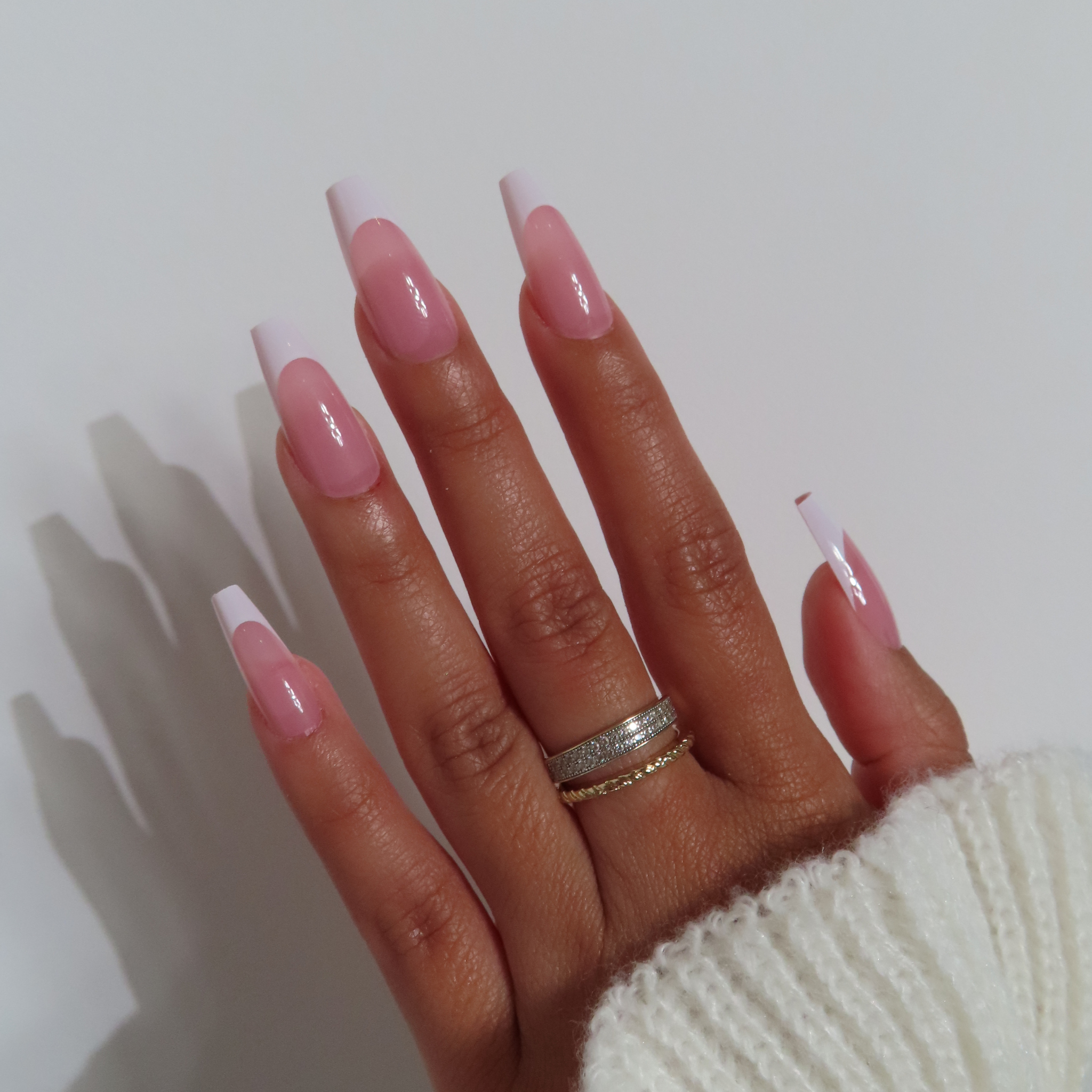 Capsules Gel X ongles french natural rose carré