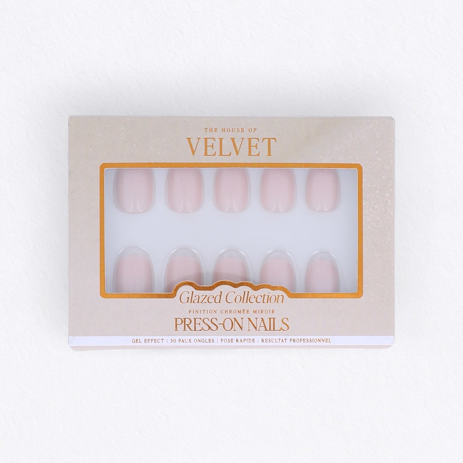 Press-On Nails Beige Chromé (Glazed Collection)