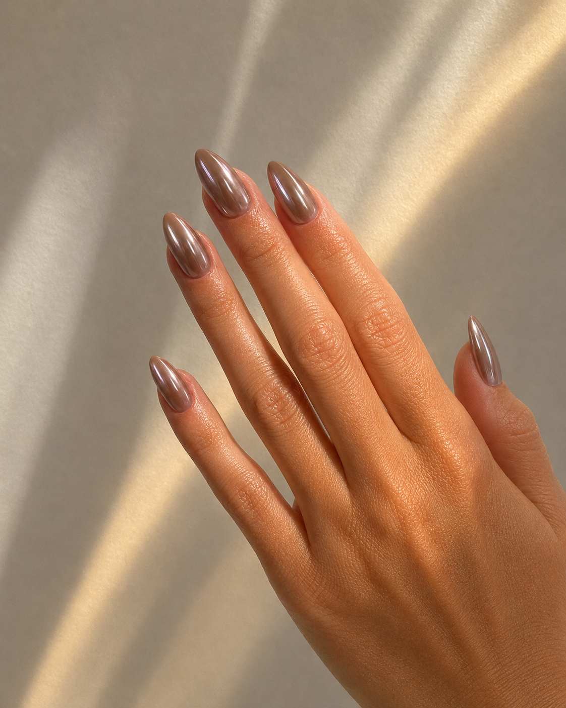 Press-On Nails Café Au Lait Chromé - Collection Glazed