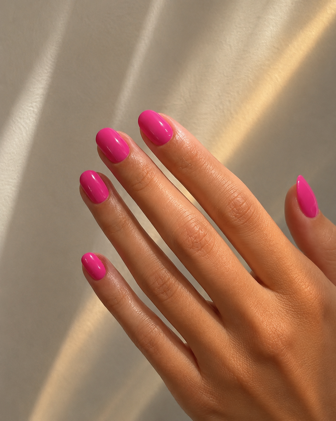 Press-On Nails Rose Framboise - Forme Courte Carrée