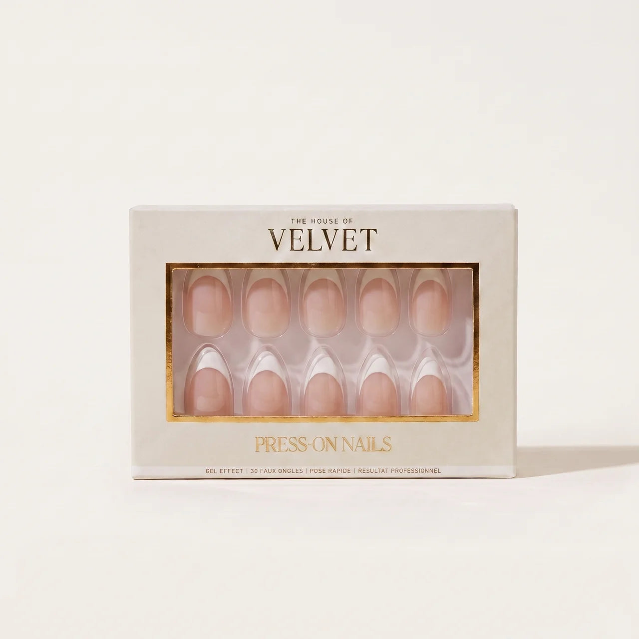 Press-On Nails French Classique Amande Blanche