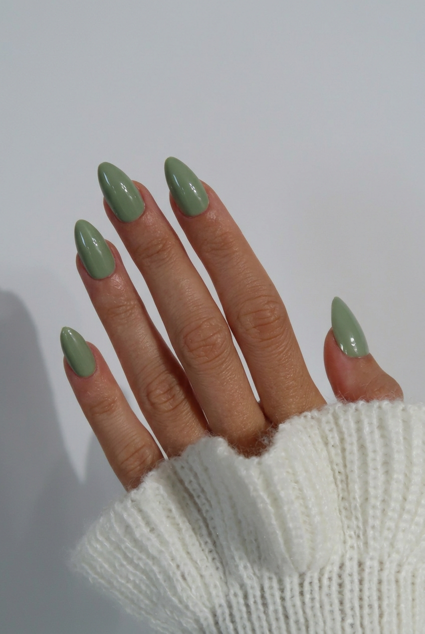 PRESS-ON NAILS VERT SAUGE – Manucure Élégante Effet Gel
