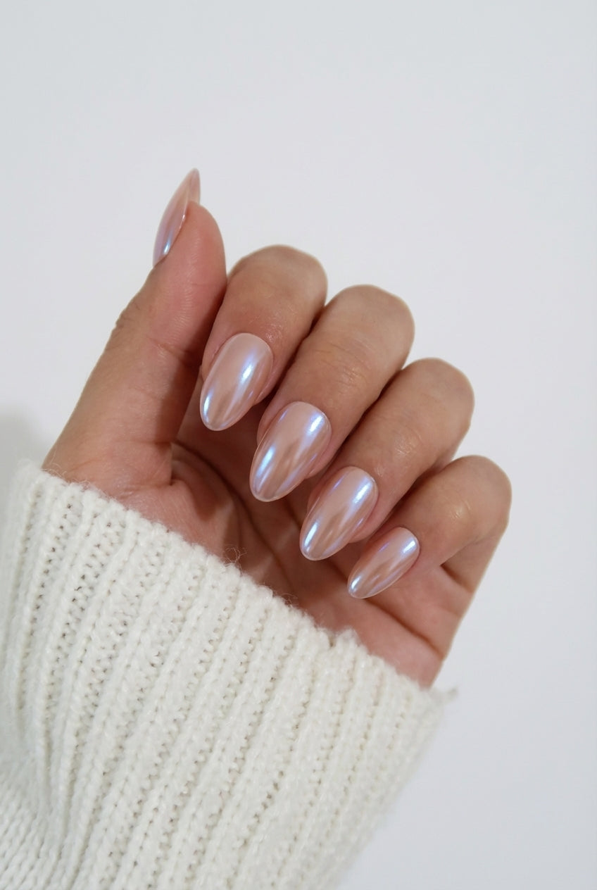 PRESS-ON NAILS PECHE CHROMEE – COLLECTION GLAZED