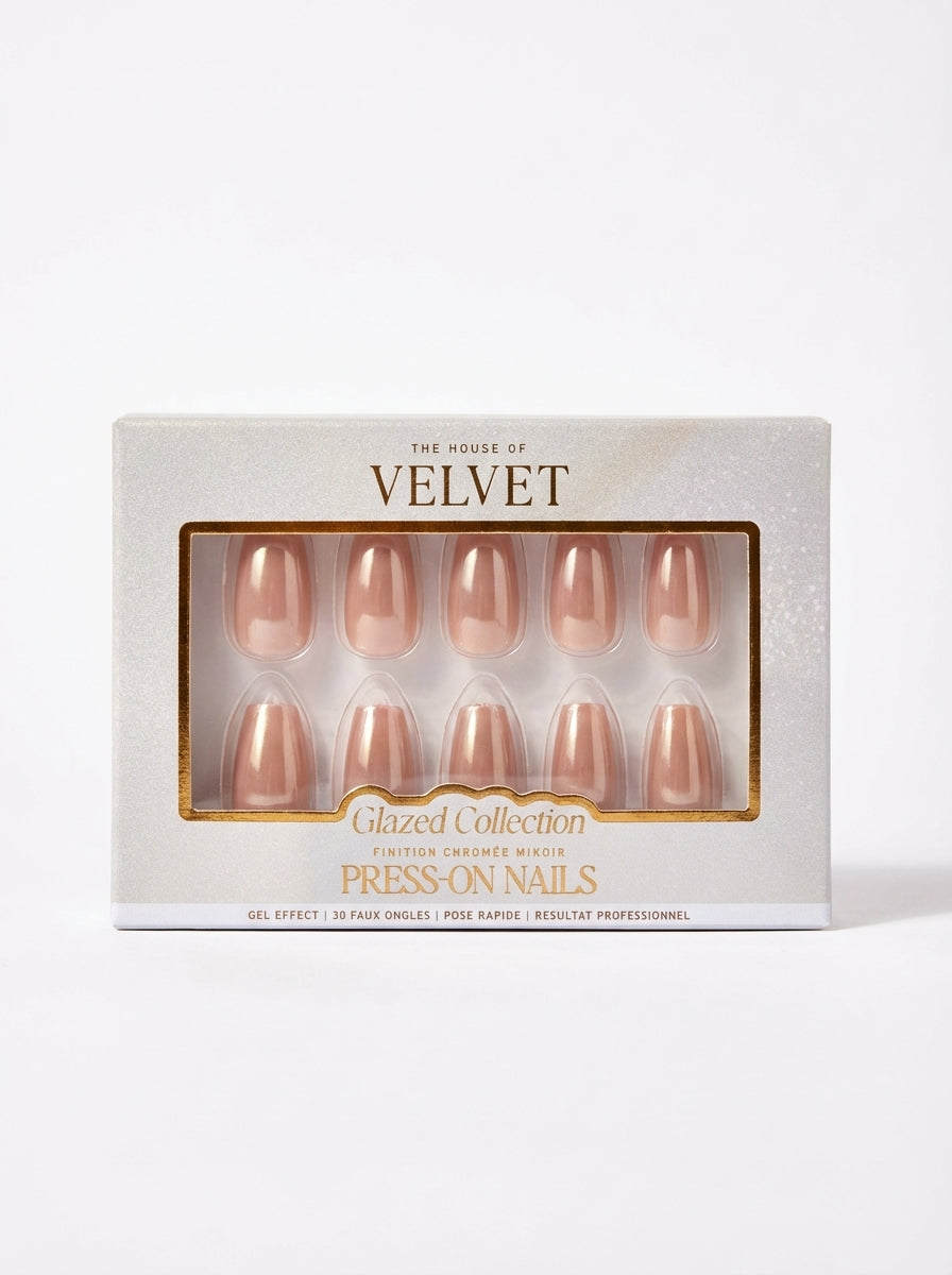 Press-On Nails Champagne rosé - Collection Glazed