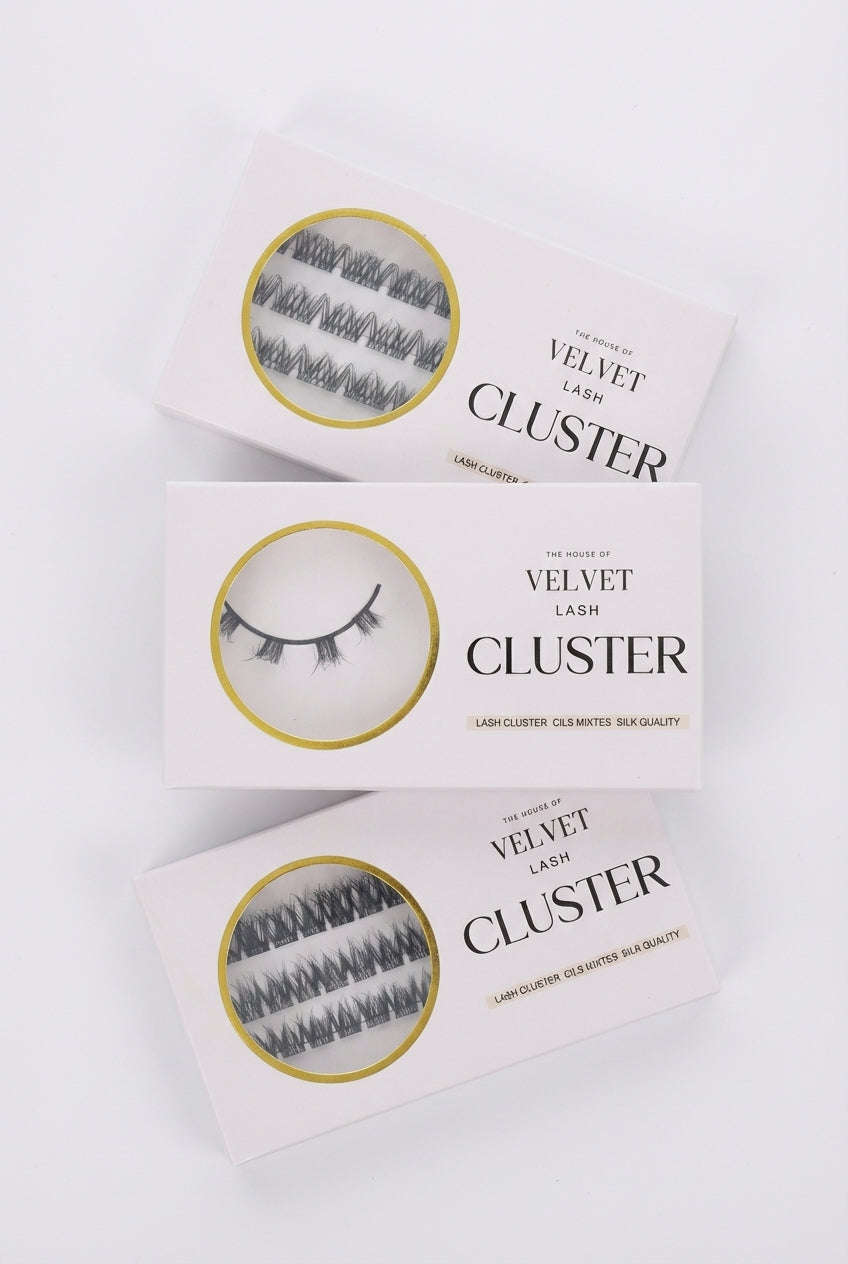 Coffret Cluster - 3 boites de cils cluster précollés