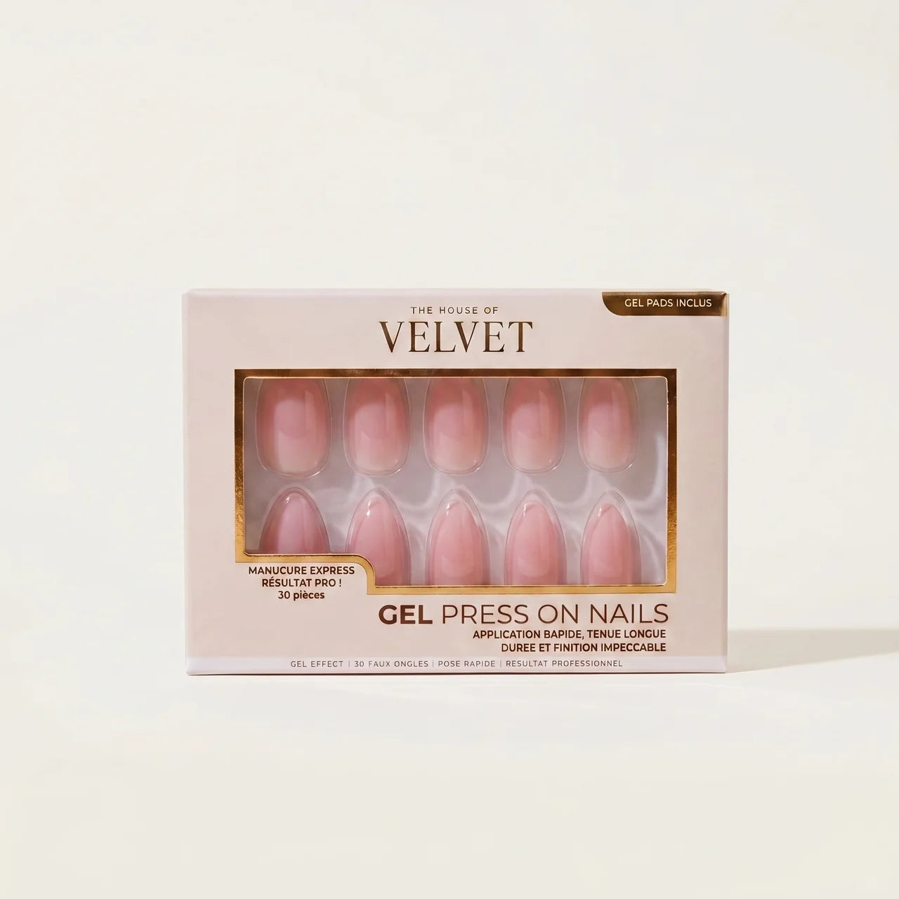 Press-On Nails Gel Effect – Kendall Forme Amande medium