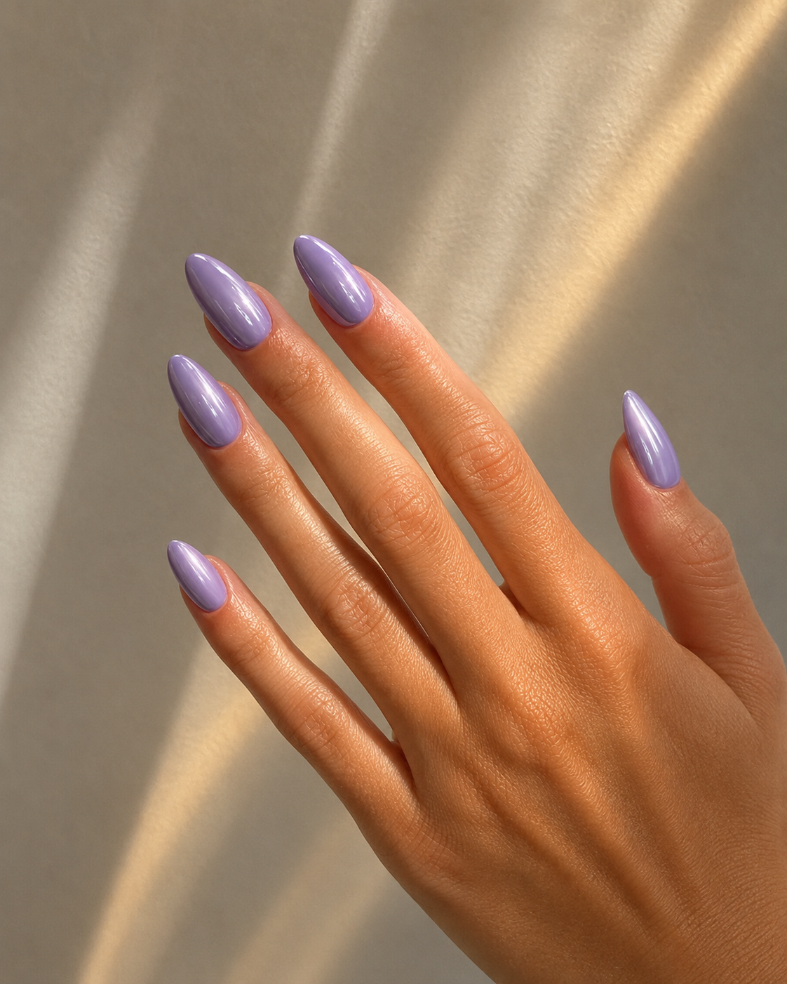 Press-On Nails Lavande Pastel Chromé - Collection Glazed