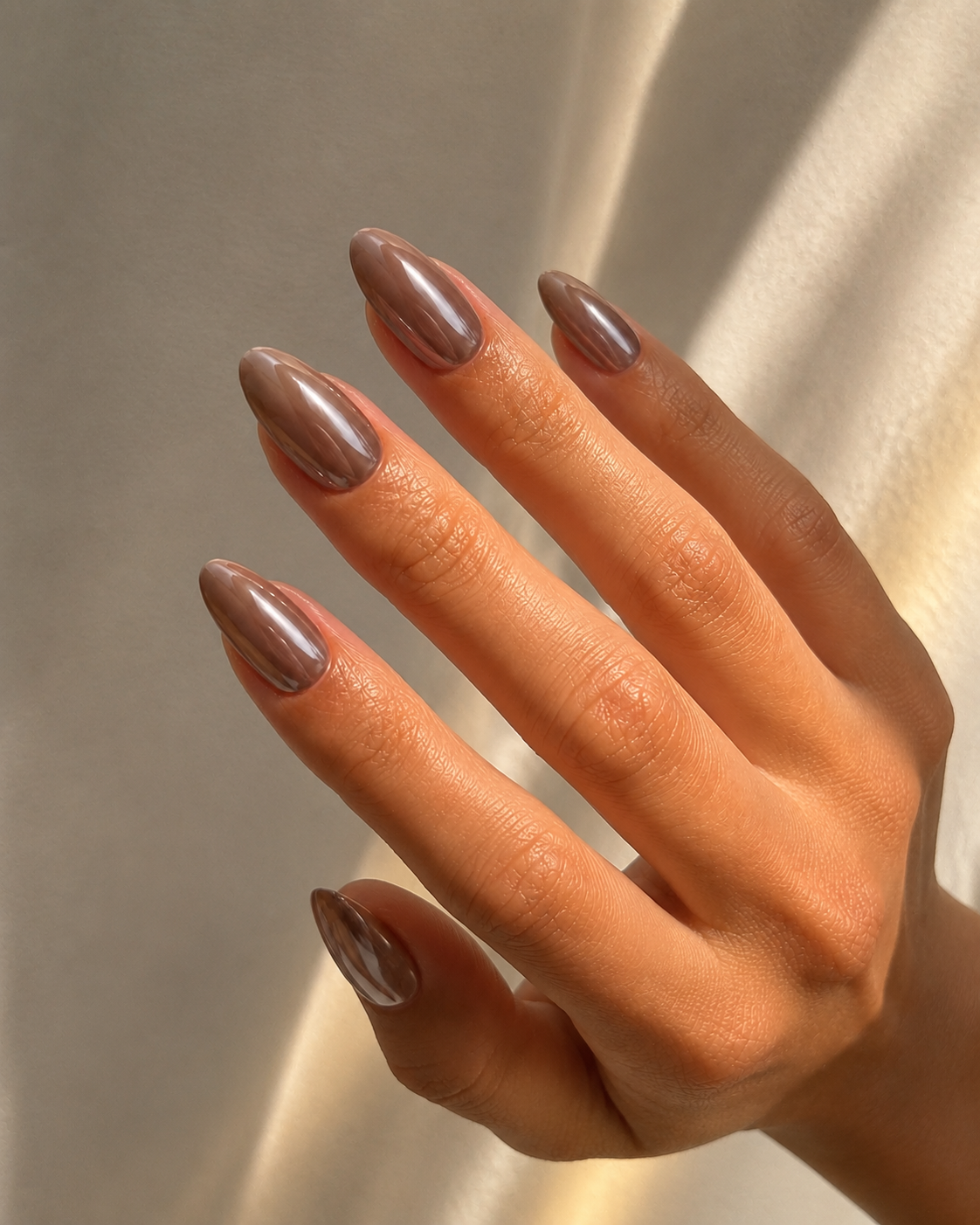Press-On Nails Noisette Chromée - Collection Glazed