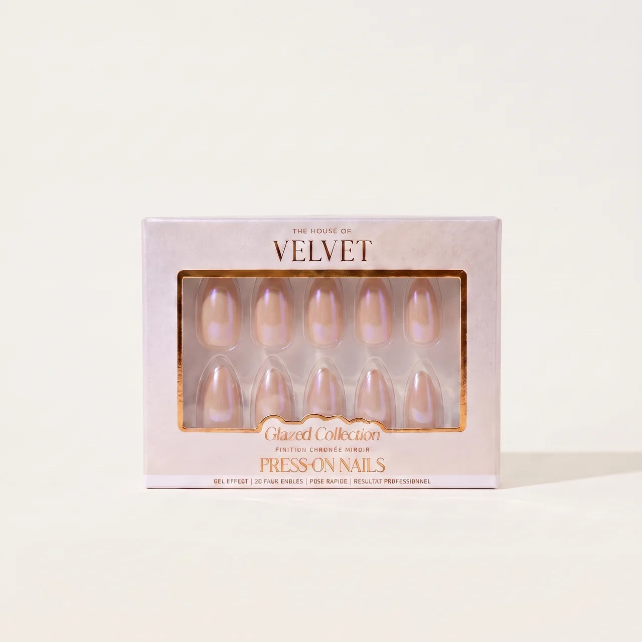 PRESS-ON NAILS PECHE CHROMEE – COLLECTION GLAZED