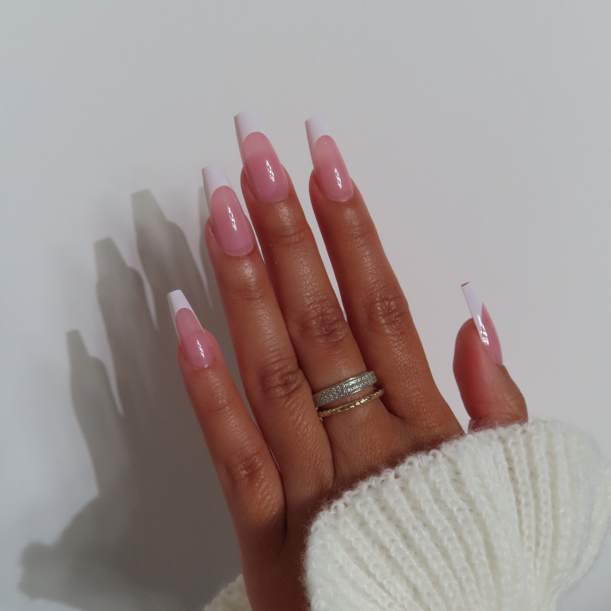 Capsules Gel X ongles french natural rose carré