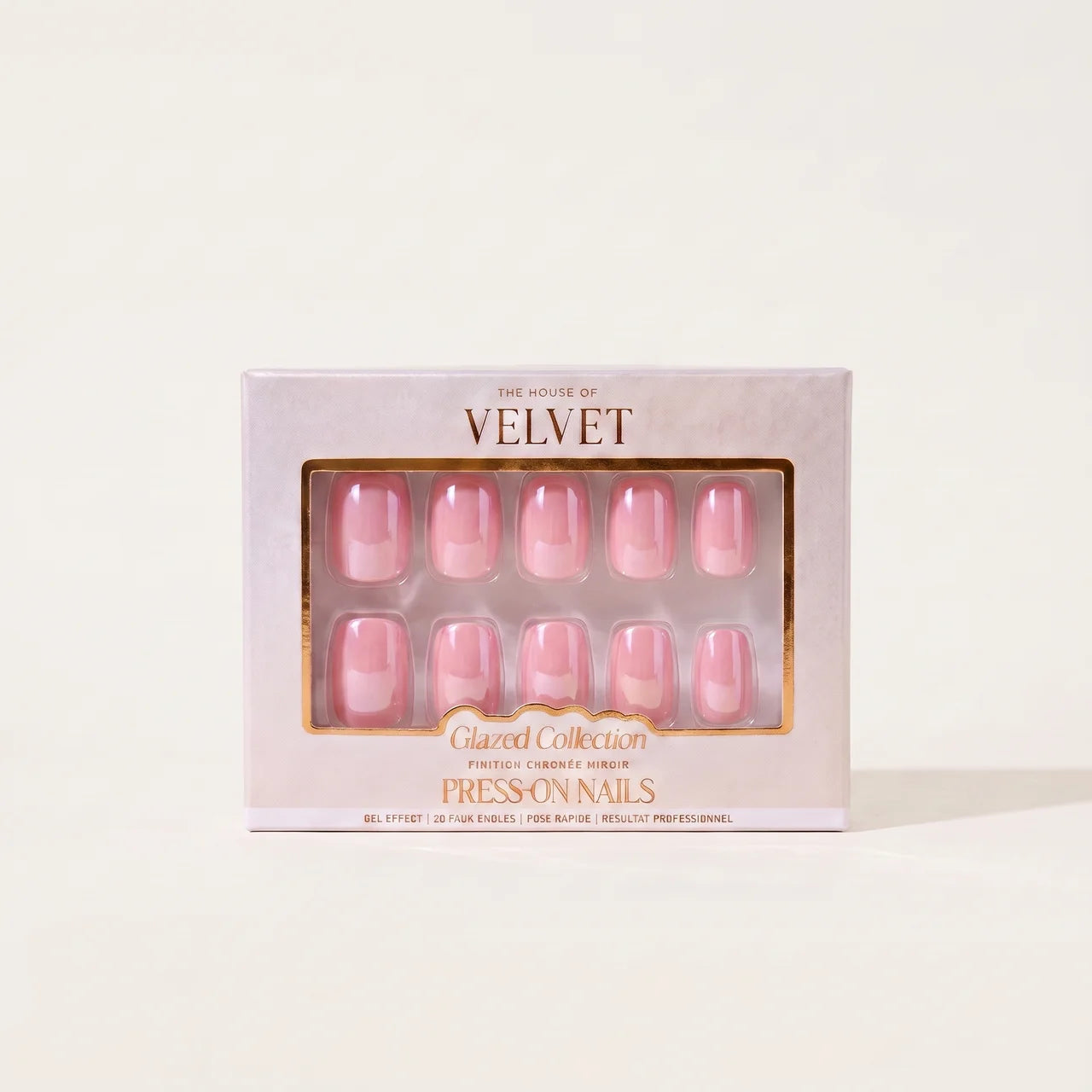 Press-On Nails Rose Chromé