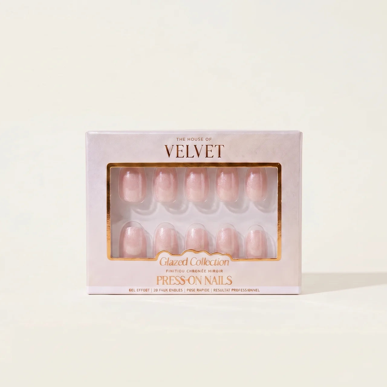 PRESS-ON NAILS ROSE PAILLETTE – Collection Glazed