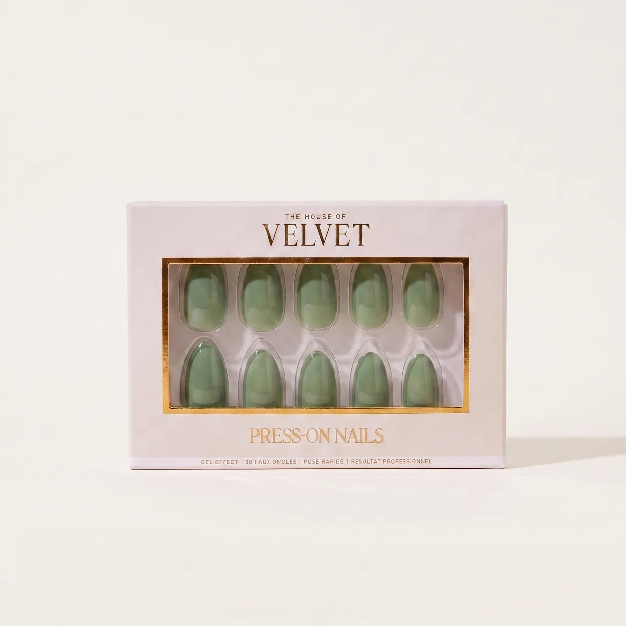 PRESS-ON NAILS VERT SAUGE – Manucure Élégante Effet Gel
